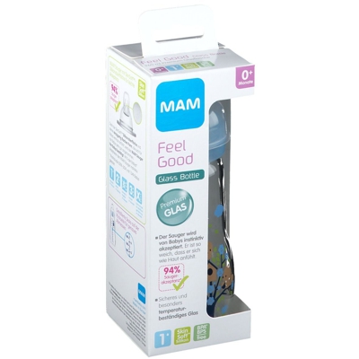MAM Feel Good Biberon en verre 260 ml 0+ mois