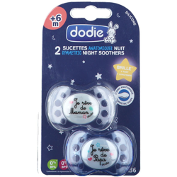 dodie® Sucette anatomique silicone Nuit +6 mois (Couleur non sélectionnable) precio