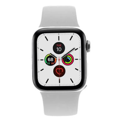Apple Watch Series 5 - boîtier en acier inoxydable argent 40mm - bracelet sport blanc (GPS+Cellular) - bon état en oferta