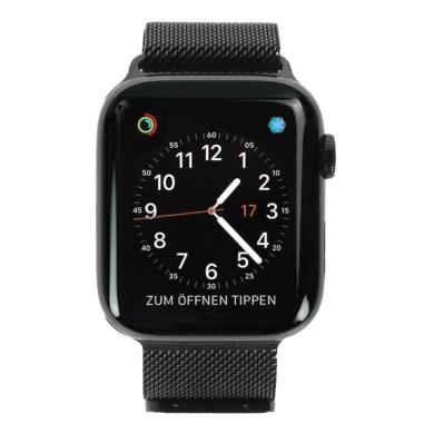 Apple Watch Series 4 - boîtier en acier inoxydable noir 44mm - bracelet milanais noir (GPS+Cellular) - très bon état