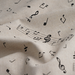 Tissu coton épais notes de musiques noires precio