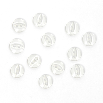 Boutons ronds transparent 10 mm