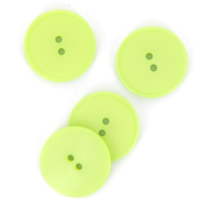 Boutons plats 2 trous vert citron 28 mm