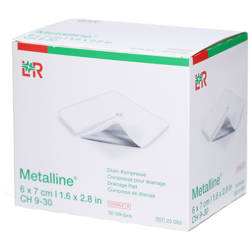 Metalline Compresse Drainage Stérile 6 x 7cm 23093 características