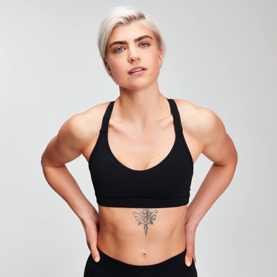 Brassière de sport MP Power en résille pour femmes – Noir - XS