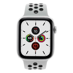 Apple Watch Series 5 Nike+ - boîtier en aluminium en argent 44mm - bracelet sport en platinium/noir (GPS+Cellular) - comme neuf características