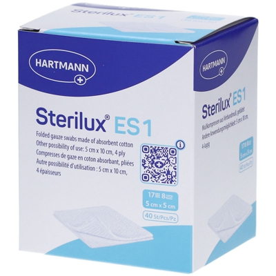 Hartmann Stérilux® ES 1 Compresses de gaze hydrophile 8 Plis 5 cm x 5 cm