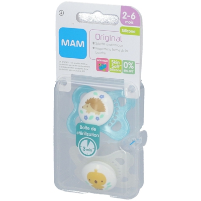 MAM Sucette anatomique silicone 0 à 6 mois (Couleur non sélectionnable)