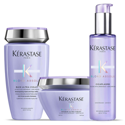 Trio Shampooing, Soin et Masque Blond Absolu Ultra-Violet Kérastase en oferta