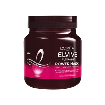 L'Oréal Elvive Full Resist Fragile Hair Multi-Use Hair Strengthening Power Mask with Biotin for Hair Fall 680ml