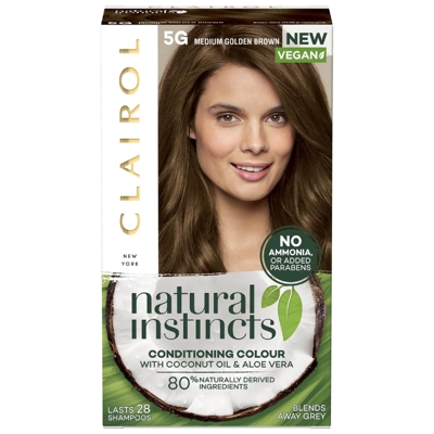 Clairol Natural Instincts Semi-Permanent No Ammonia Vegan Hair Dye 177ml (Various Shades) - 5 Medium Golden Brown
