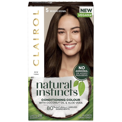 Clairol Natural Instincts Semi-Permanent No Ammonia Vegan Hair Dye 177ml (Various Shades) - 5 Medium Brown