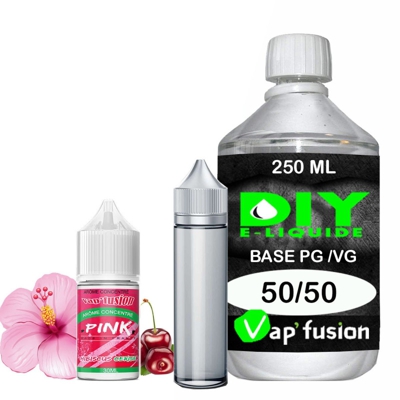 Pack e-liquide DIY Facile Pink arôme concentré - Base PG/VG 250ML + Flacon vide 50 ml
