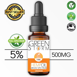 Huile de Chanvre BIO  Broad Spectrum 5% 500 mg 10 ml Hemp Oil saveur Orange precio