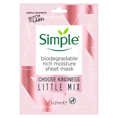 Simple Sheet Mask Rich Moisture 1PC Limited Edition Little Mix
