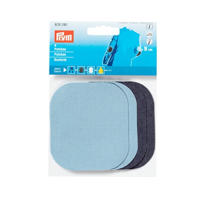 Renforts jean thermocollants 8 x 9cm, bleu - lot de 2
