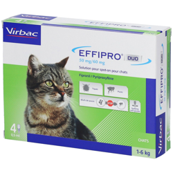 Virbac Effipro 50 mg/60 mg Solution pour spot-on pour chats precio