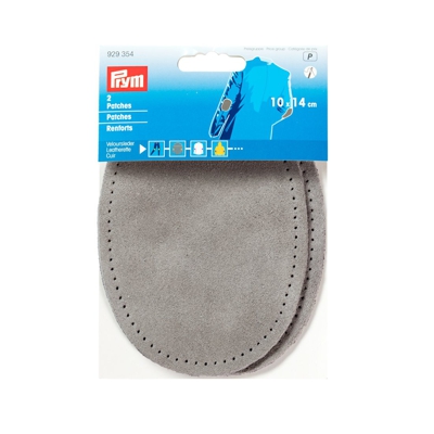 Renforts cuir velours gris clair à coudre, 10 x 14cm