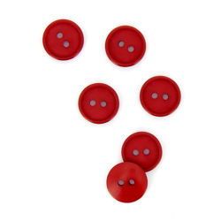 Boutons plats 2 trous rouge foncé 15 mm en oferta