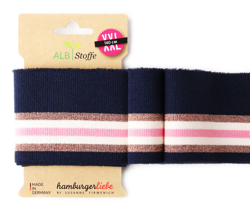 Poignet bord-côte bio cuff me Glam bleu - Albstoffe características