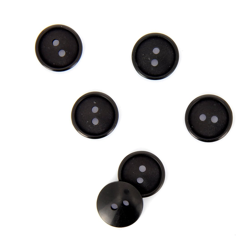 Boutons plats 2 trous noir 15 mm en oferta