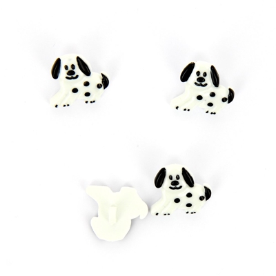 Boutons forme chien blanc 18 mm