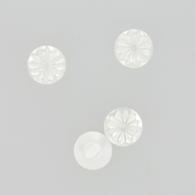 Boutons à queue forme pétale blanc 11 mm