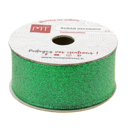 Bobine ruban brillant vert 25 mm características