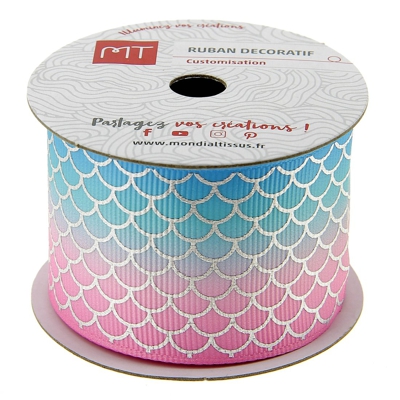 Bobine ruban gros grain écailles 38 mm