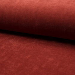 Tissu velours éponge coton uni marron noisette características