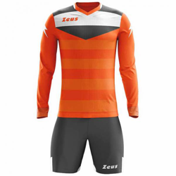 Zeus Argo Ensemble de gardien de but Manches longues Maillot avec short néon orange gris precio