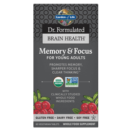 Brain Health Organic Memory/Focus - Jeunes adultes - 60 comprimés precio