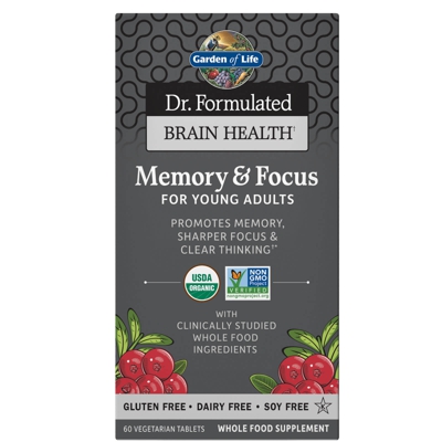 Brain Health Organic Memory/Focus - Jeunes adultes - 60 comprimés