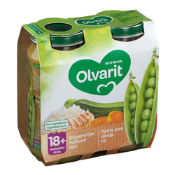 Olvarit Petits pois Dinde Riz 18+ mois en oferta