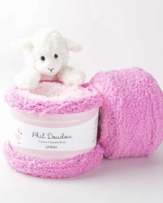Fil à tricoter Phildar doudou flamant