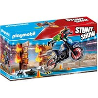 Stuntshow Pilote moto et mur de feu, Jouets de construction en oferta