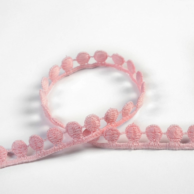 Ruban guipure 10 mm rose