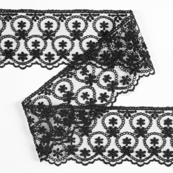 Ruban dentelle fleurs 60 mm noir precio