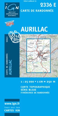 Carte de randonnée : Aurillac (Série Bleue)