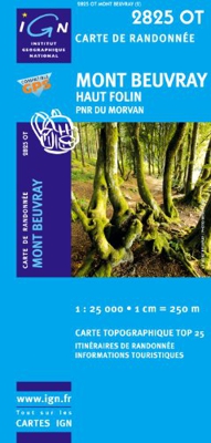 IGN Karte, Carte de randonnée (et plein air) Mont Beuvray