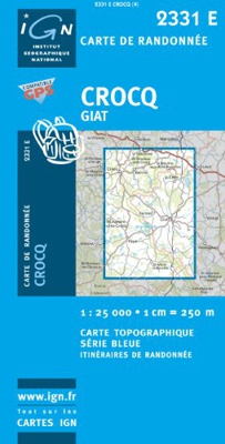 Carte de randonnée : Crocq - Giat (Série Bleue)