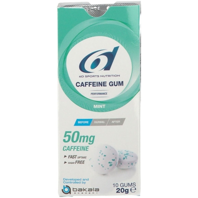 6D Sports Nutrition Caffeine Chewing Gum - 10 gums