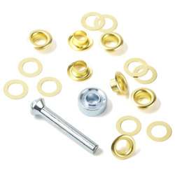 Oeillets avec rondelle Ø8mm et jeu de pose - Doré en oferta