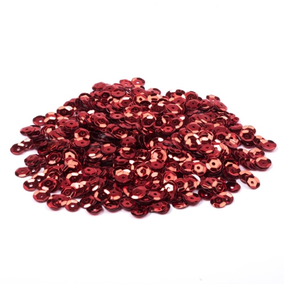 Sequin paillette à coudre un trou rouge 6 mm