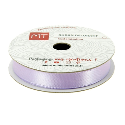 Bobine ruban satin lilas 9 mm