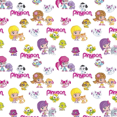 Tissu coton Pinypon et leurs animaux