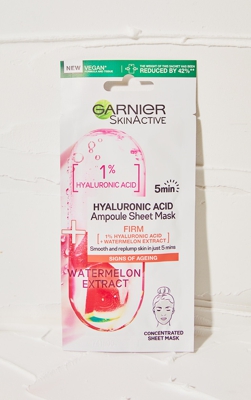 Garnier - Masque tissu ampoule raffermissant à l'acide hyaluronique, Transparent