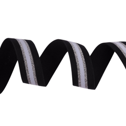 Élastique noir extra doux rayure en oferta