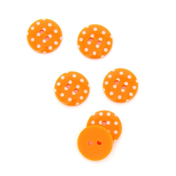 Bouton à pois orange 15 mm en oferta