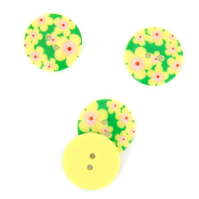 Boutons fleuris vert 23mm